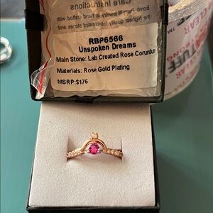 Unspoken Dreams Rose Gold Ring with Pink Stone
